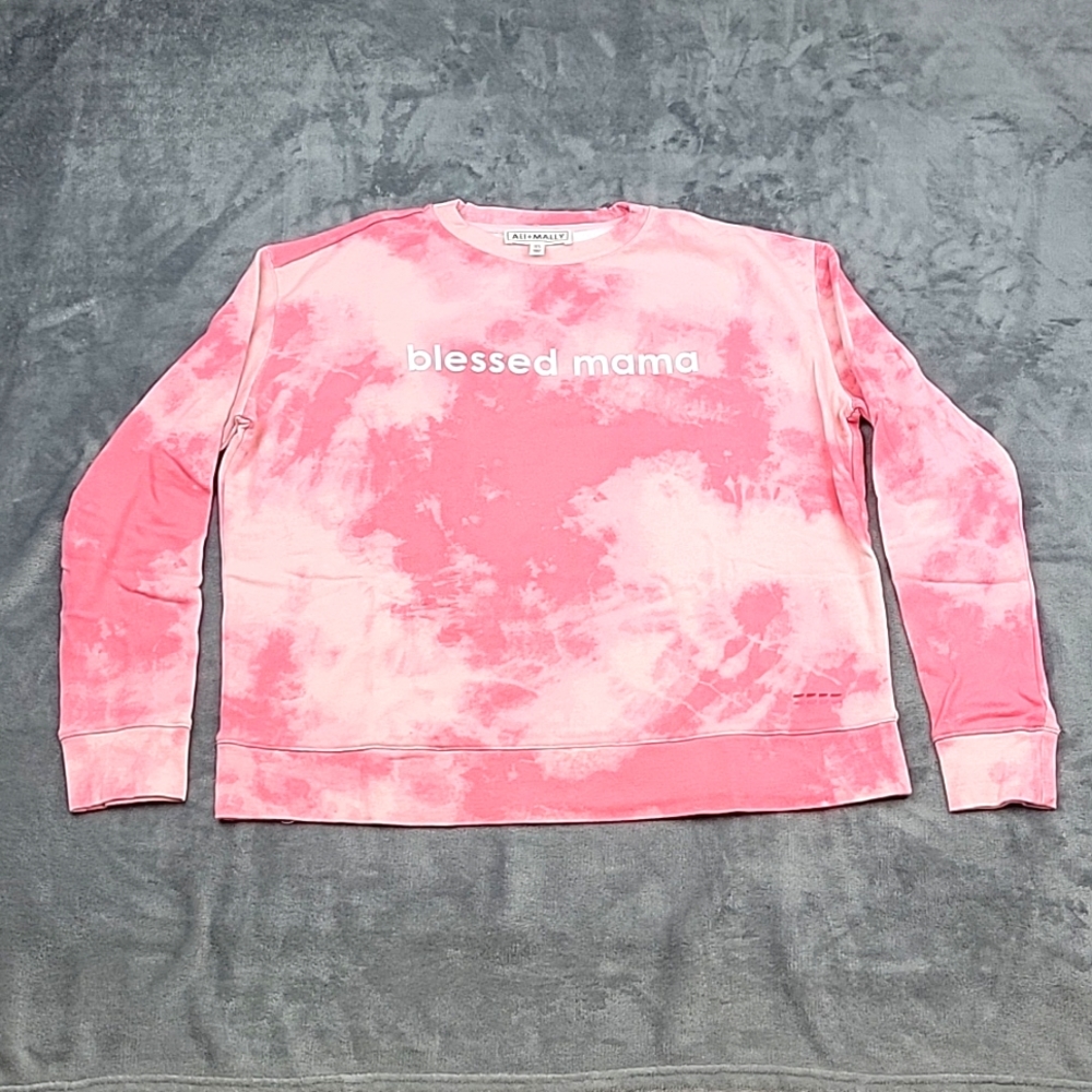 Ali & Mally Blessed Mama Tie Dye Sweatshirt XS